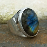Handmade sterling silver Labradorite Ring